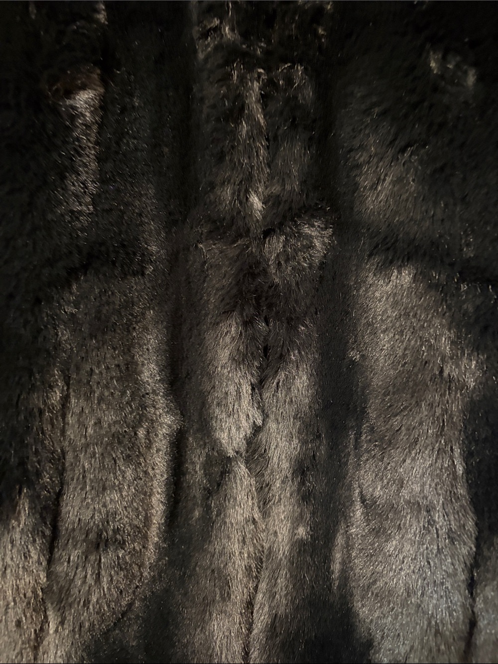 T Tahari Plush Faux Fur Coat-Black size M front pockets, 3 eye hooks and collar - Picture 5 of 9